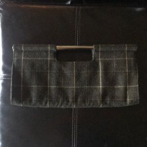 Vintage plaid wool clutch
